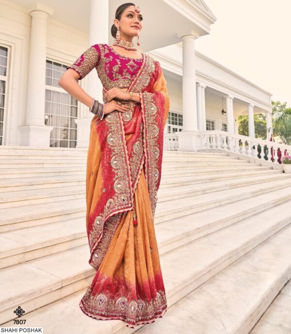 Presenting Our Stunning Wedding Wear Designer Un-Stitched Blouse With Sarees