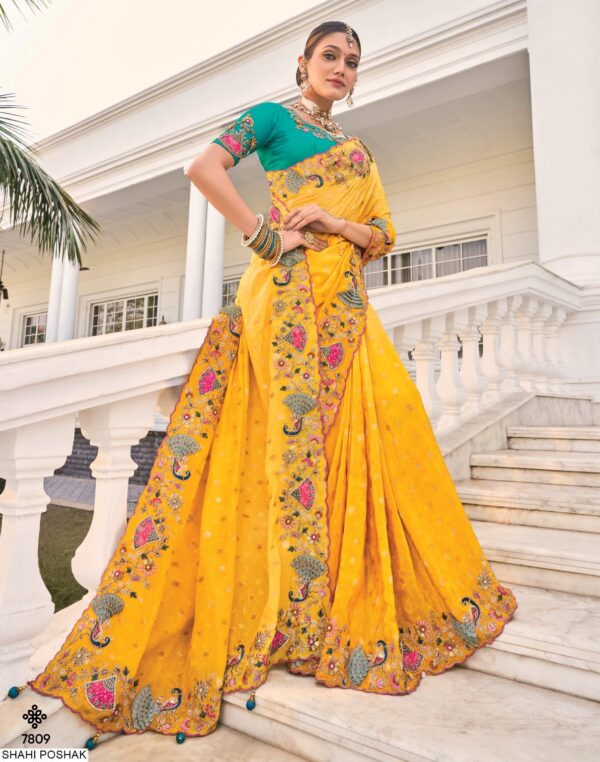 Presenting Our Stunning Wedding Wear Designer Un-Stitched Blouse With Sarees