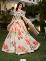 Celebrate The Wedding Season In Style With This Floral Printed Georgette Lehenga Choli