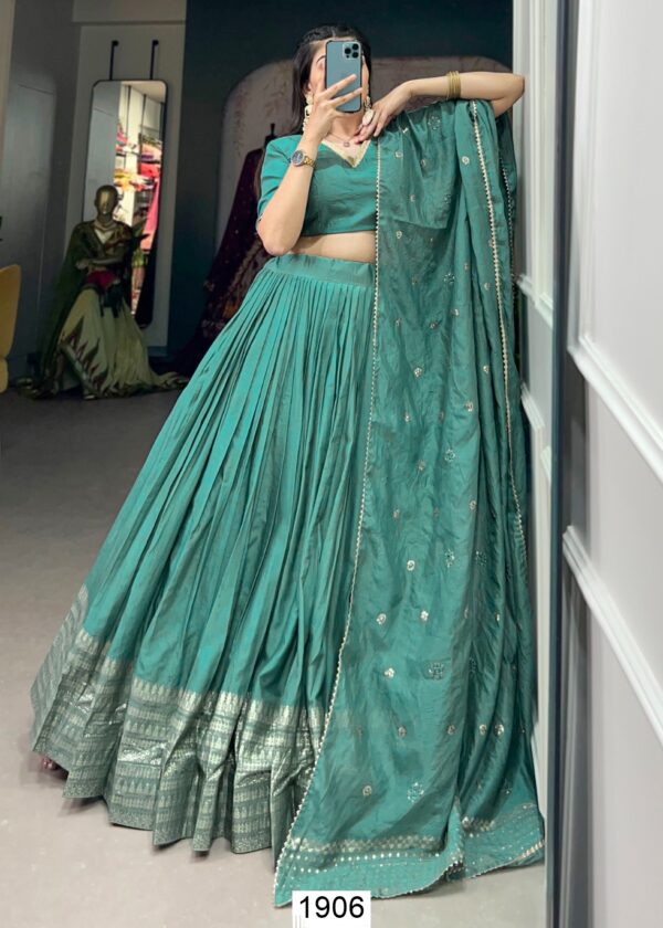 Un-Stitched Blouse With Readymade Lehenga Sets In Two Fine Colours!