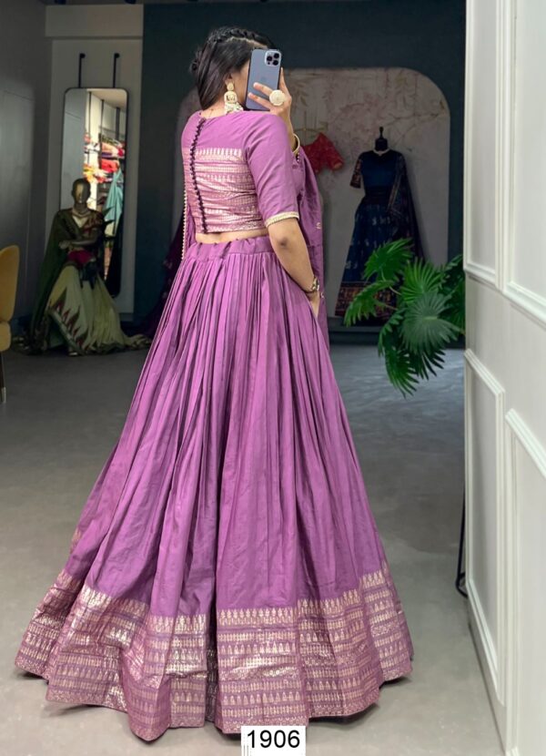 Un-Stitched Blouse With Readymade Lehenga Sets In Two Fine Colours!