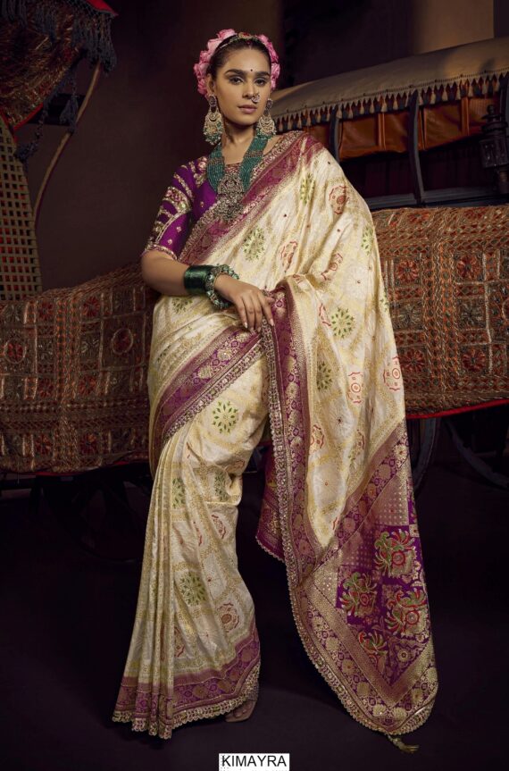 Presenting New Collection Pure Viscous Dola Hand Worked Blouse And Sarees