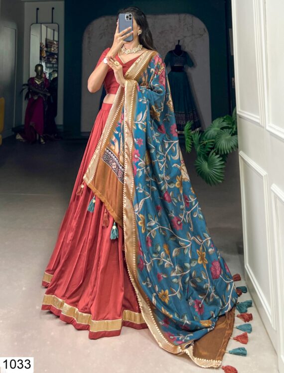 Shop Beautiful Chinon Silk Wedding Ghagra Choli Available In Two Colours!