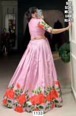 We Presenting Partywear Floral Printed Ready To Wear Crop Top With Lehenga Sets
