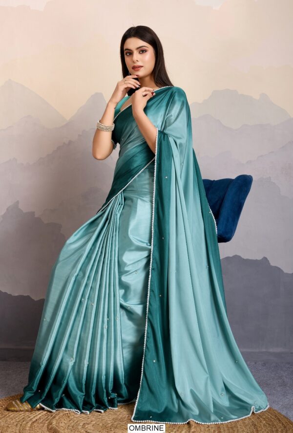 Shine Bright - Ombre Shaded Crape Satin Un-Stitched Sarees In Stunning Colours