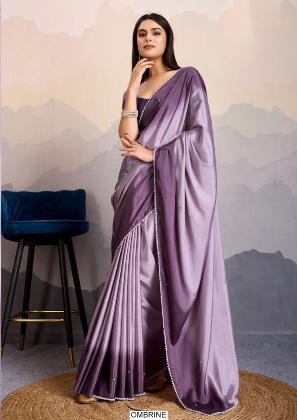 Shine Bright - Ombre Shaded Crape Satin Un-Stitched Sarees In Stunning Colours
