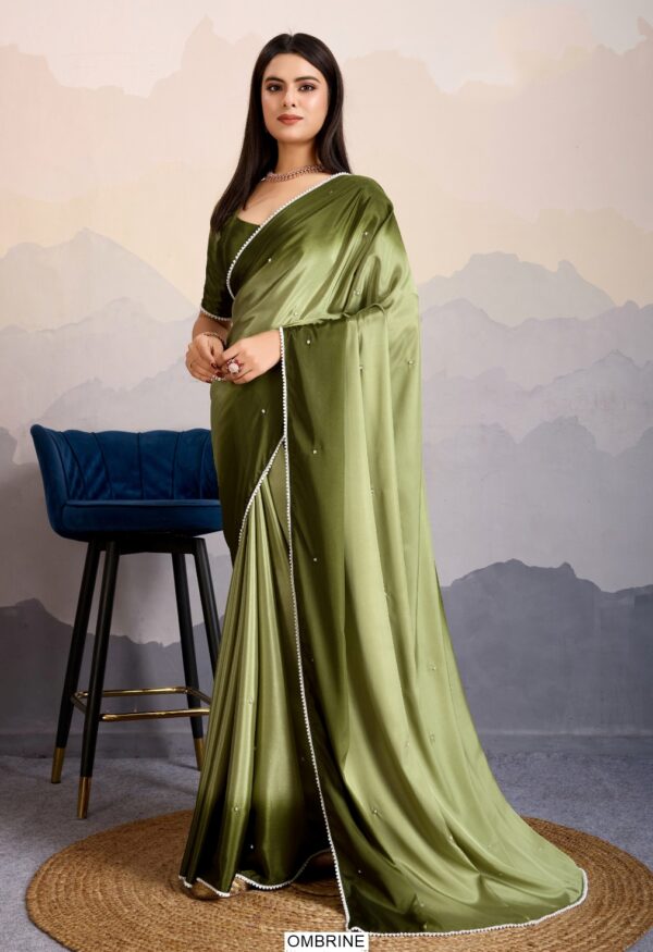 Shine Bright - Ombre Shaded Crape Satin Un-Stitched Sarees In Stunning Colours