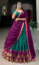South Indian Style Semi-Stitched Lehenga Choli, A Perfect Blend Of South Indian Tradition And Elegance