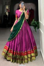 South Indian Style Semi-Stitched Lehenga Choli, A Perfect Blend Of South Indian Tradition And Elegance
