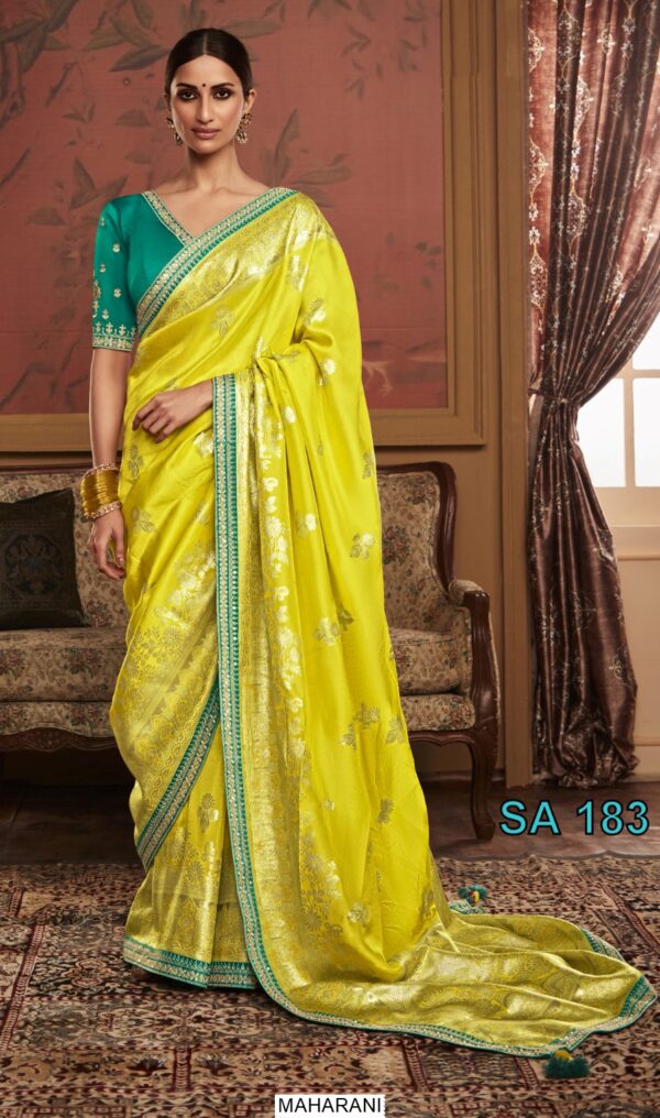 Drape Yourself In Elegance With This Soft And Silky Dola Silk Un-Stitched Saree With Blouse