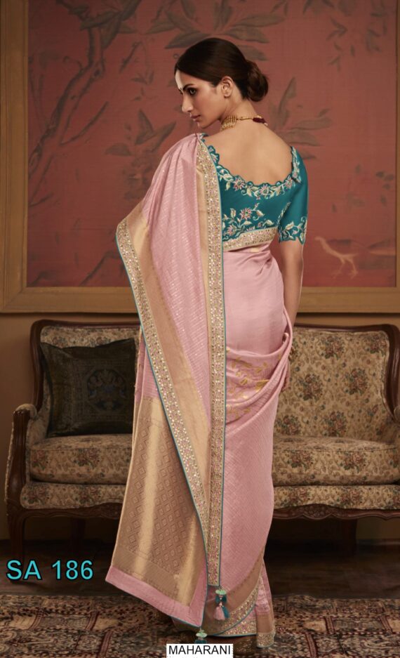 Drape Yourself In Elegance With This Soft And Silky Dola Silk Un-Stitched Saree With Blouse