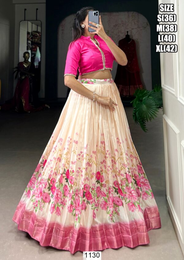 Gorgeous Floral Designer Lehenga With Crop Top For Your Upcoming Wedding Festivities