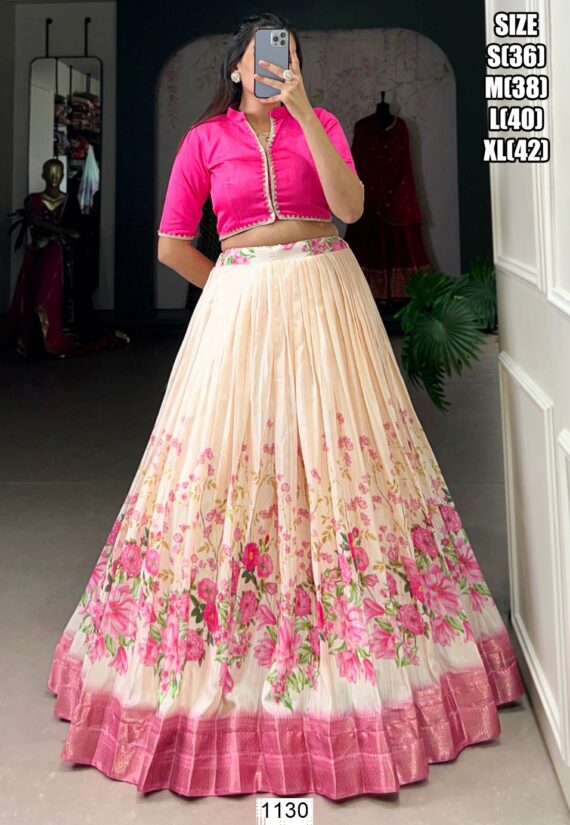 Gorgeous Floral Designer Lehenga With Crop Top For Your Upcoming Wedding Festivities