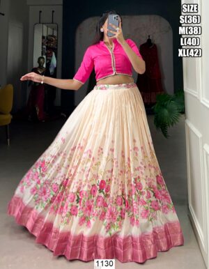 Gorgeous Floral Designer Lehenga With Crop Top For Your Upcoming Wedding Festivities