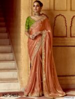 Book Online Designer Traditional Style Wedding Wear Un-Stitched Saree With Blouse