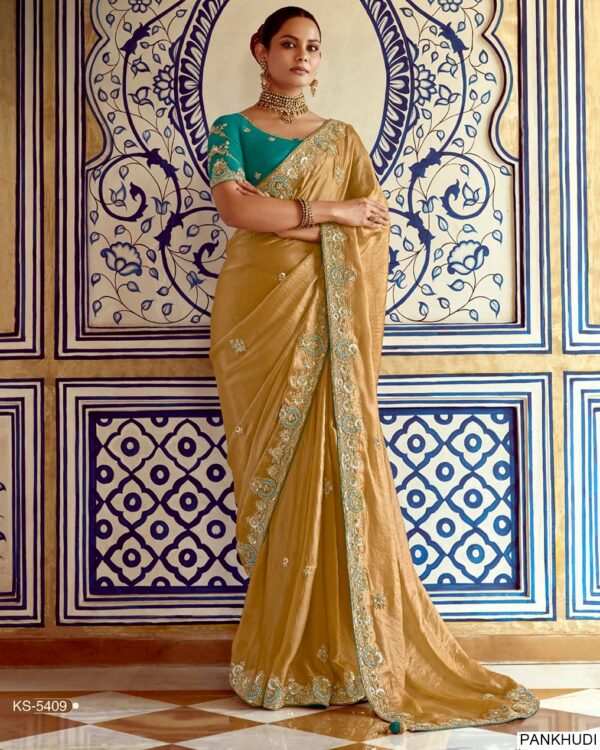 Book Online Designer Traditional Style Wedding Wear Un-Stitched Saree With Blouse