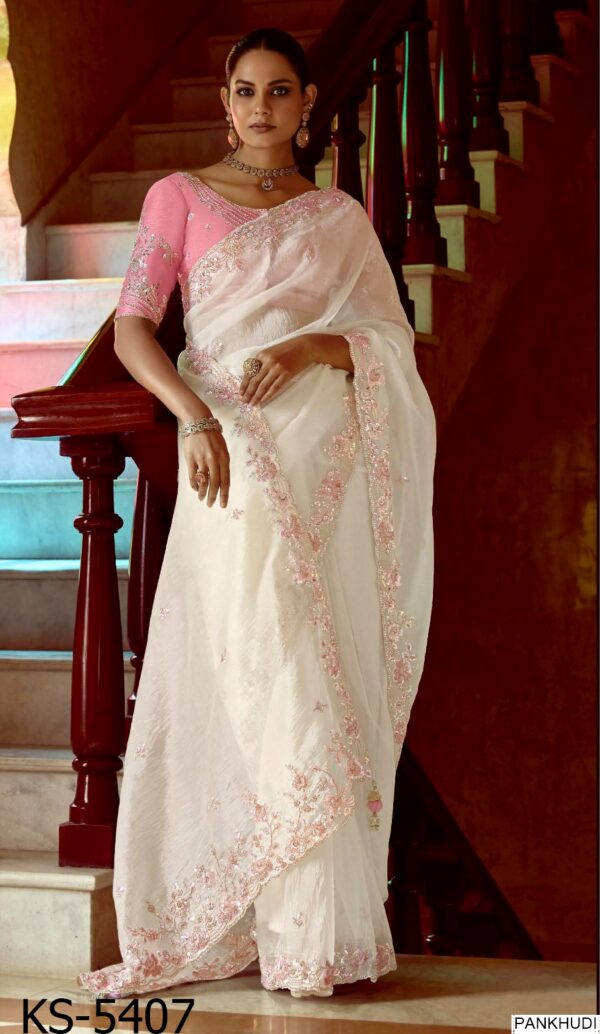 Book Online Designer Traditional Style Wedding Wear Un-Stitched Saree With Blouse