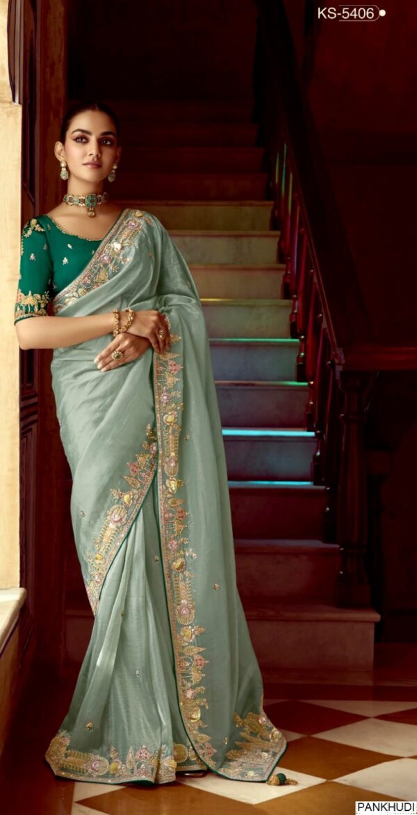 Book Online Designer Traditional Style Wedding Wear Un-Stitched Saree With Blouse