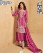 Most Trending Wedding Special Rust Bandhani Printed Plazo Style Salwar Suit With Dupatta