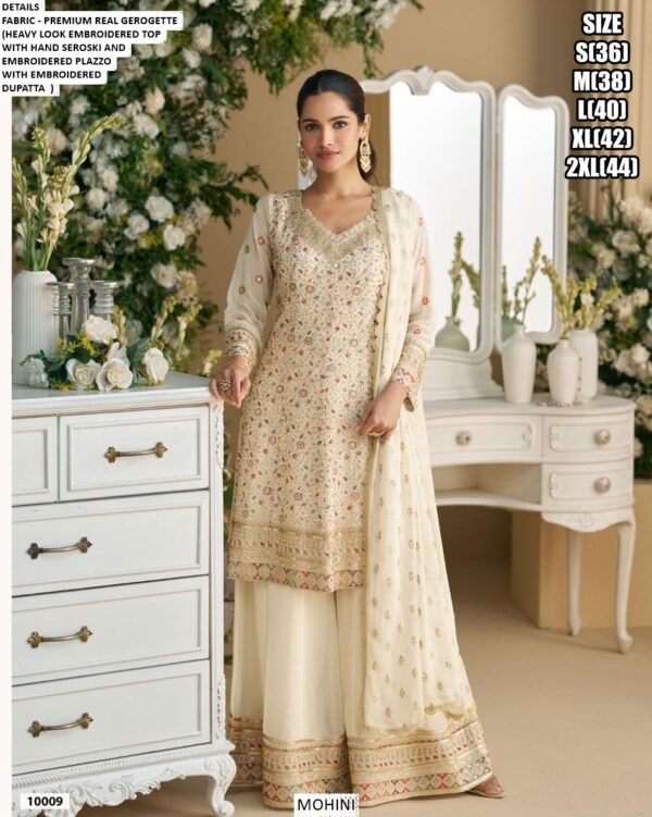 Buy Ethnicrang's Ready To Wear Women's Indian/Pakistani Style Heavy Embroidered Plazo Suits