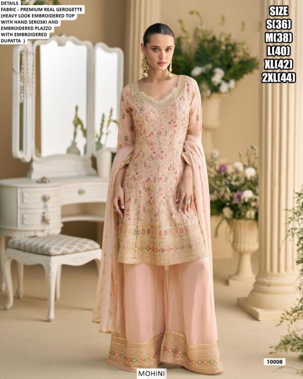Buy Ethnicrang's Ready To Wear Women's Indian/Pakistani Style Heavy Embroidered Plazo Suits