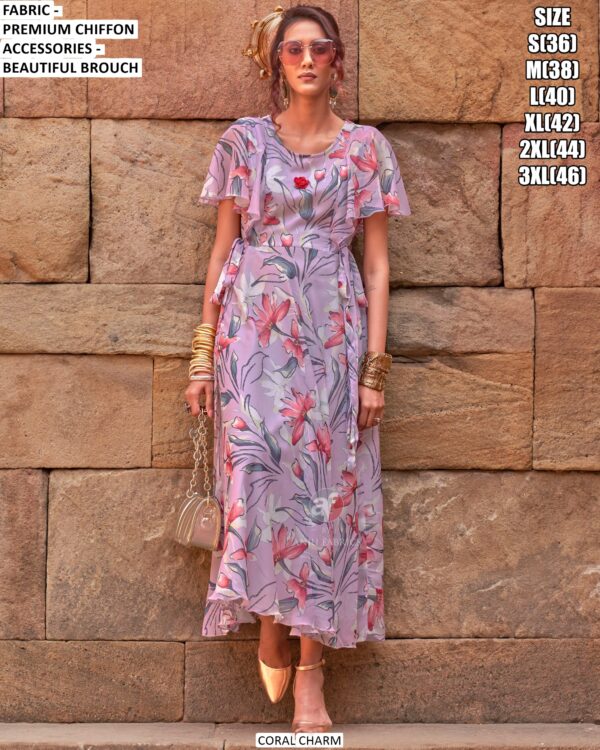 This Summer Season's New Collection, Stylish And Floral Designer One Piece Dress