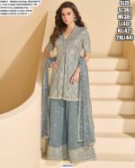 Embroidered Premium Real Georgette Readymade Plazo Suits In Three Colours!