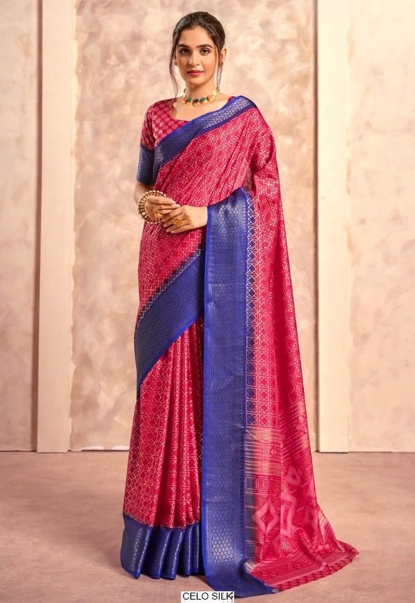 Dola Foily Silk Saree Blouse With Beautiful Print In Multicolours (Set Of Six Sarees)