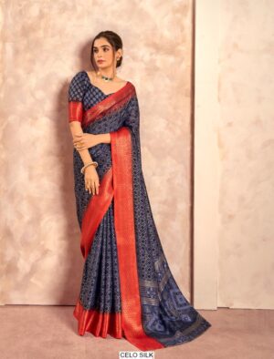 Dola Foily Silk Saree Blouse With Beautiful Print In Multicolours (Set Of Six Sarees)