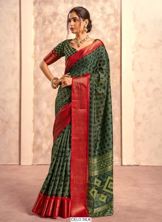 Dola Foily Silk Saree Blouse With Beautiful Print In Multicolours (Set Of Six Sarees)