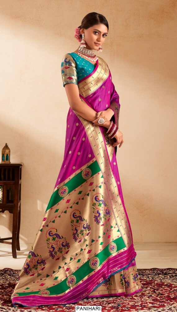 Buy Indian Wedding Sarees Online, Woven Worked Paithani Saree Collection