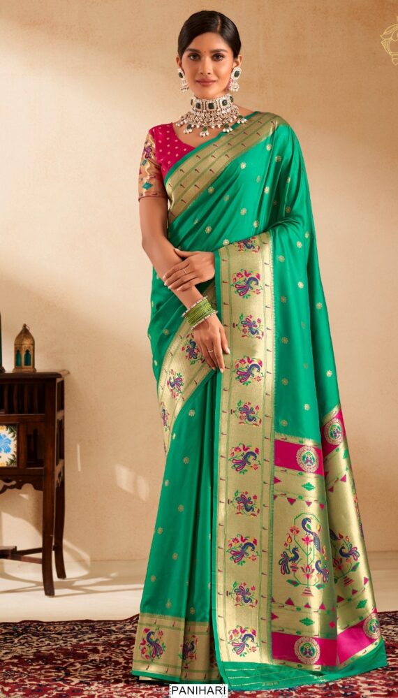 Buy Indian Wedding Sarees Online, Woven Worked Paithani Saree Collection