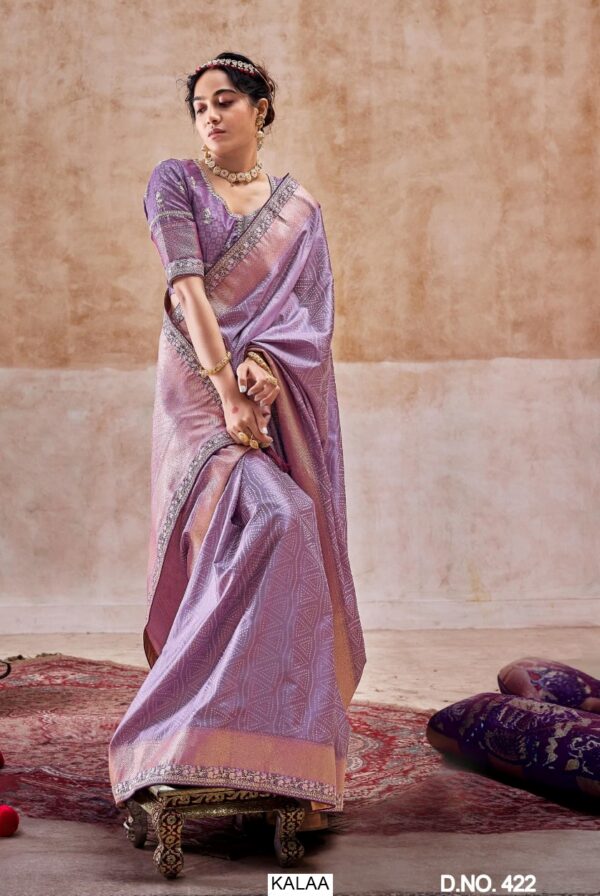 Trending Beautiful Fully Embroidery Work Satin Silk Saree With Same Colour Attractive Blouse Piece