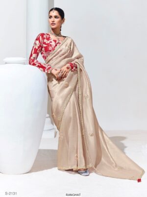 Organza Silk Demanding Wedding Wear Un-Stitched Saree With Blouse