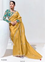 Organza Silk Demanding Wedding Wear Un-Stitched Saree With Blouse
