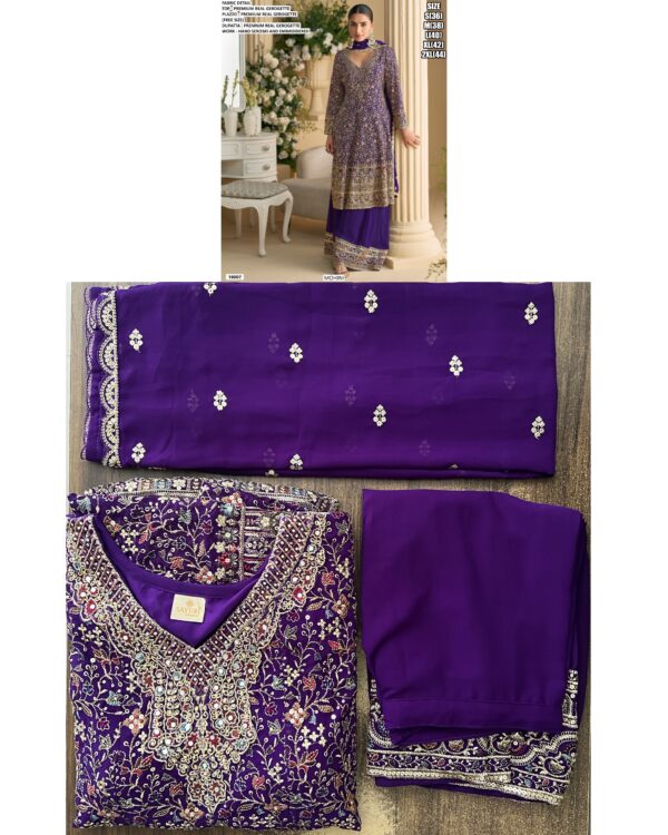 Buy Ethnicrang's Ready To Wear Women's Indian/Pakistani Style Heavy Embroidered Plazo Suits
