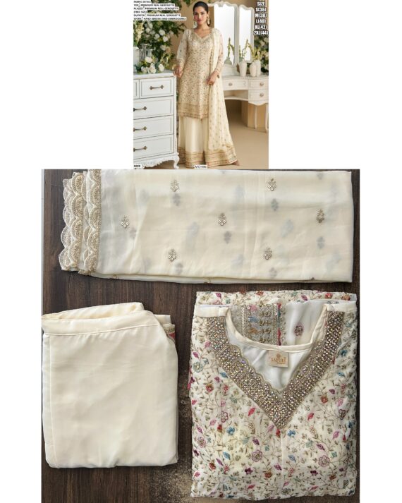 Buy Ethnicrang's Ready To Wear Women's Indian/Pakistani Style Heavy Embroidered Plazo Suits