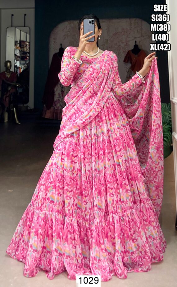 Buy Our Light Pink Printed Georgette Lehenga Choli For Special Occasions