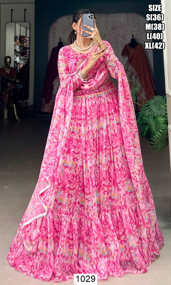 Buy Our Light Pink Printed Georgette Lehenga Choli For Special Occasions