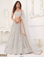 Bridesmaid Beautiful Designer Butterfly Net Semi-Stitched Lehenga Choli