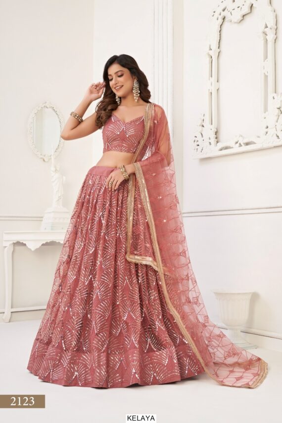Bridesmaid Beautiful Designer Butterfly Net Semi-Stitched Lehenga Choli