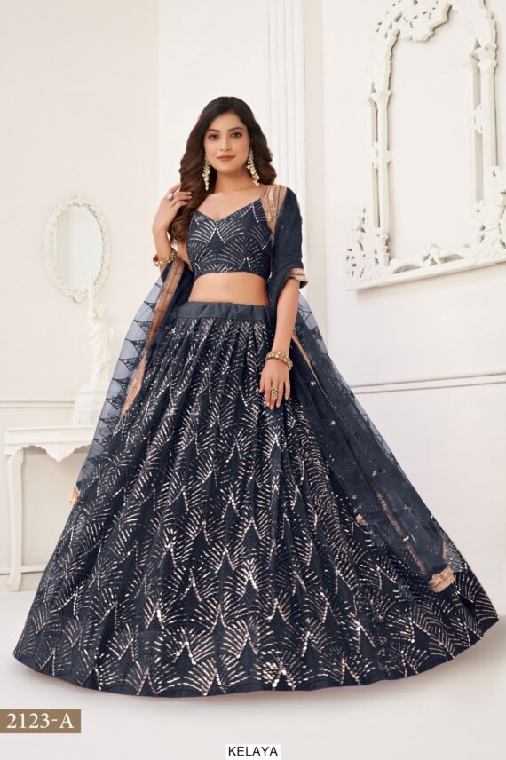 Bridesmaid Beautiful Designer Butterfly Net Semi-Stitched Lehenga Choli