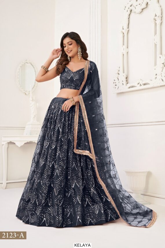 Bridesmaid Beautiful Designer Butterfly Net Semi-Stitched Lehenga Choli