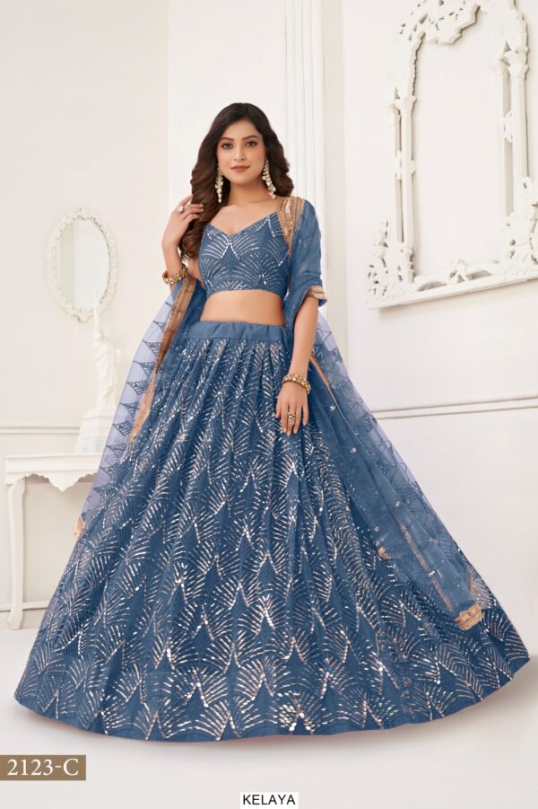Bridesmaid Beautiful Designer Butterfly Net Semi-Stitched Lehenga Choli