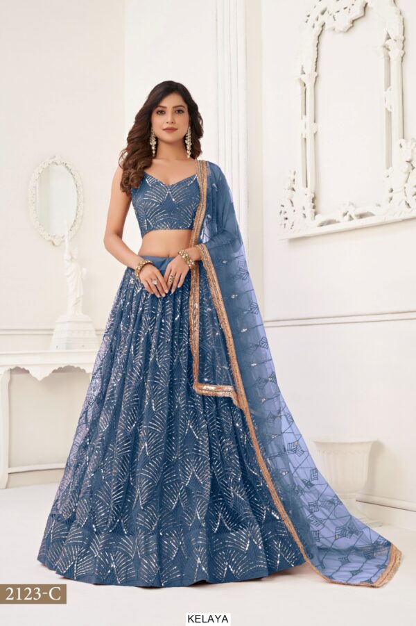 Bridesmaid Beautiful Designer Butterfly Net Semi-Stitched Lehenga Choli