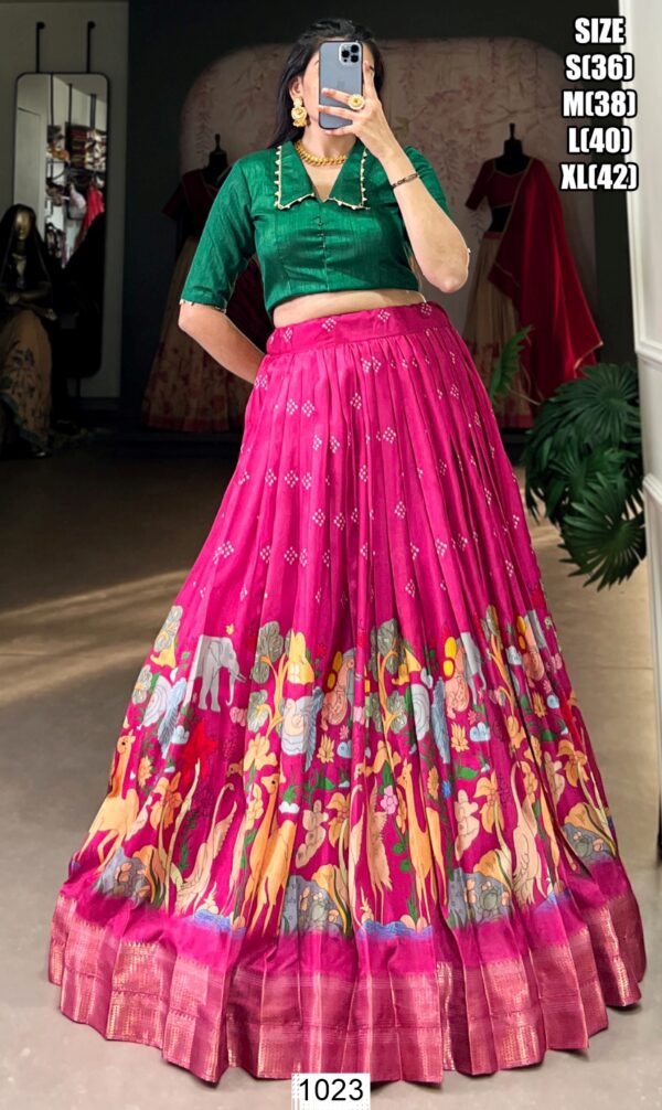 Elegant Kalamkari Printed Lehenga Choli Set A Fusion Of Art And Fashion