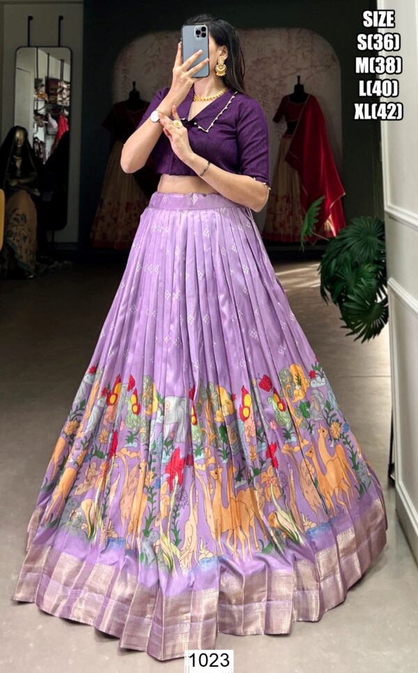 Elegant Kalamkari Printed Lehenga Choli Set A Fusion Of Art And Fashion