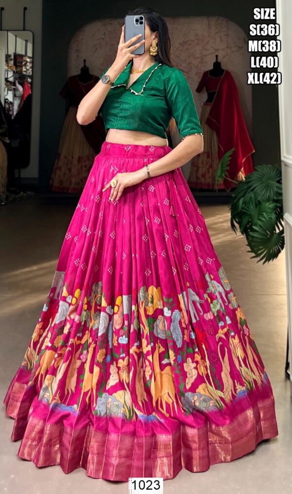 Elegant Kalamkari Printed Lehenga Choli Set A Fusion Of Art And Fashion