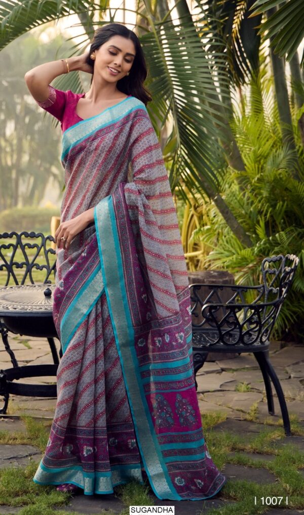 New Concept In Soft Cotton Sarees With Jari Checks And Unique Trendy Design