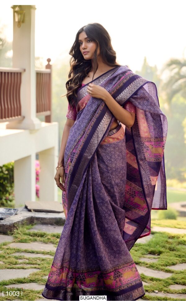 New Concept In Soft Cotton Sarees With Jari Checks And Unique Trendy Design
